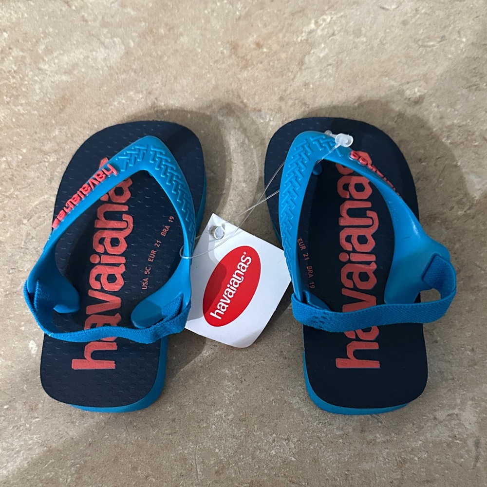 Havaianas Kids Navy and Red Flip Flops